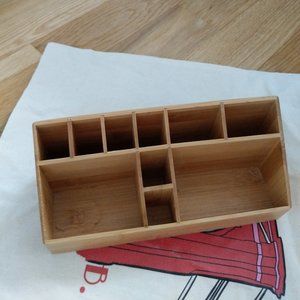 Wood Make-up storage from Container Store